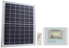 V-TAC Ηλιακός Προβολέας LED 25W 550lm 120° IP65 με Χειριστήριο Άσπρο Σώμα Φυσικό Λευκό 23018