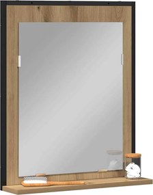 vidaXL Καθρέφτης με ράφι Επιτοίχιο artisan δρυς 50 x 12 x 60 εκ