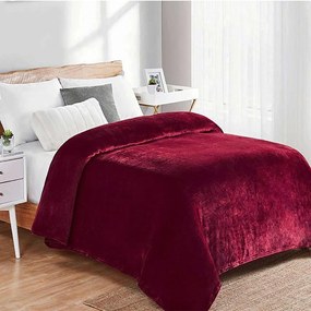 Κουβέρτα Fleece 04 Bordeaux DimCol Υπέρδιπλο 220x240cm Πολυέστερ