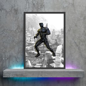 Πόστερ &amp;  Κάδρο Comic Black Panther CM026 40x50cm Μαύρο Ξύλινο Κάδρο (με πόστερ)