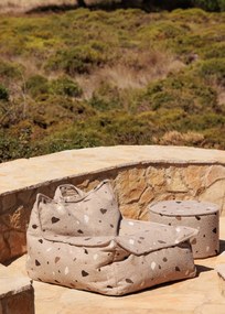 Terrazzo Πουφ Υφασμα Μπουκλε / Σενιλ Μπεζ