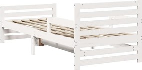 vidaXL Σκελετός Κρεβατιού Λευκό 80 x 200 cm Επεξεργασμένο ξύλο