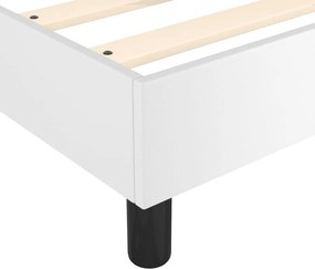 vidaXL Κρεβάτι Boxspring με Στρώμα Λευκό 160x200εκ.από Συνθετικό Δέρμα
