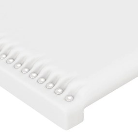 Κεφαλάρι Κρεβατιού LED Λευκό 147x16x118/128 εκ. Συνθετ. Δέρμα - Λευκό