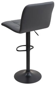 Σκαμπό μπαρ Carmelo Megapap με ρυθμιζόμενο ύψος PU μαύρο - βάση μαύρο ματ 45x42x90/113εκ.