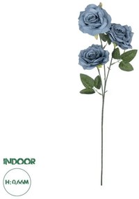 Artificial Garden GREY BLUE CLIMBING ROSE BRANCH 21188 Τεχνητό Διακοσμητικό Κλαδί Τριαντάφυλλο Γκρί Μπλέ Y66cm Globostar-21188-Γ 21188