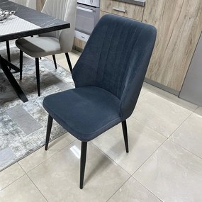 Καρέκλα Τραπεζαρίας River Γκρί - Μπλέ 55x45x88εκ. 55x45x88 εκ.