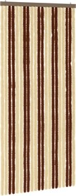vidaXL Κουρτίνα εντόμων Chenille Καφέ και μπεζ 90 x 200 cm 100% PP