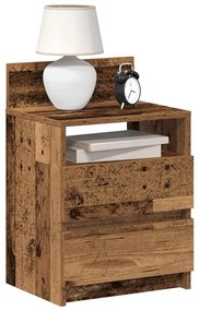 Κομοδίνα 2 τεμάχια με 2 συρτάρια Παλιό ξύλο 40x33x60 cm