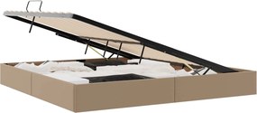 vidaXL Κρεβάτι Οθωμανικού Τύπου Καπουτσίνο 200 x 200 cm Τεχνητό Δέρμα