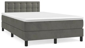 ΚΡΕΒΑΤΙ BOXSPRING ΜΕ ΣΤΡΩΜΑ ΣΚΟΥΡΟ ΓΚΡΙ 120X200 ΕΚ. ΒΕΛΟΥΔΙΝΟ 3141534