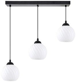 Φωτιστικό Οροφής Swirl 77-8198 3xE27 60W Black-White Homelighting Metal, Glass