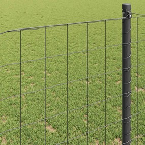 vidaXL Φράχτης Εuro Γκρι 1,2 x 10 m Σίδηρος με επικάλυψη PVC
