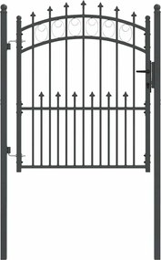 vidaXL Πύλη Φράχτη με Ακίδες Γκρι 125 x 100 εκ