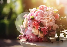 Intra Συλλεκτικό Ξύλινο Παζλ Plywood  4mm - Πολύχρωμο μπουκέτο λουλουδιών για ειδικές περιστάσεις Σε Ξύλινο Κουτί - Διαστάσεις: 10x10 cm – 25 κομμάτια