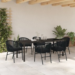 vidaXL σετ επίπλων κήπου 7 τεμαχίων vitaXL Μαύρη Ράτα