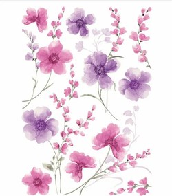 Αυτοκόλλητα Τοίχου Ango Purple Flowers 44231