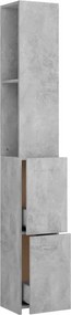 vidaXL Ντουλάπι Μπάνιου Γκρι Σκυροδέματος 25x26,5x170 εκ. Επεξ. Ξύλο