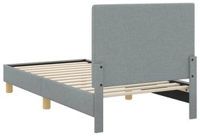 vidaXL Κρεβάτι Παιδικής Κρεβατοκάμαρας με Κεφαλάκι Ανοιχτό γκρι ύφασμα