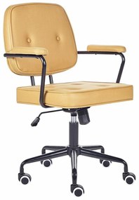 Καρέκλα γραφείου Berwyn 901, Κίτρινο, 90x60x60cm, 8 kg, Με μπράτσα, Με ρόδες, Μηχανισμός καρέκλας: Economic | Epipla1.gr
