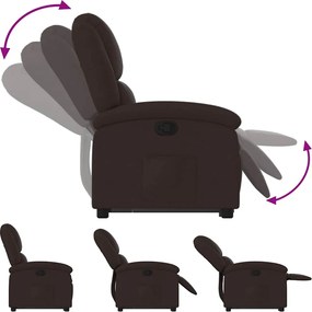 vidaXL Πολυθρόνα Ανακλινόμενη με Ανύψωση Σκούρο Καφέ Υφασμάτινη