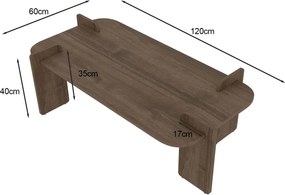 Τραπεζάκι Σαλονιού Καρυδί FLOGRAS 120x60x35