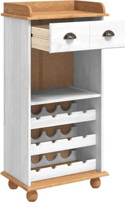 vidaXL Ντουλάπι κρασιού ASKIM Λευκό με Κίτρινη Κορυφή