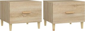 vidaXL Τραπεζάκια Σαλονιού 2 τεμ Sonoma Δρυς 50x50x40 εκ Επεξ. Ξύλο