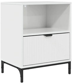 vidaXL Κομοδίνο Γυαλιστερό λευκό 49 x 36 x 61 εκ Επεξεργασμένο ξύλο