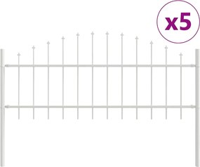 vidaXL Φράχτης Κήπου 5 pcs Λευκό 170 x 140 εκ