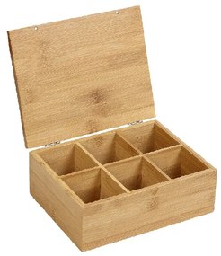 Κουτί 6 Θέσεων Με Καπάκι Bamboo Natural 21x16x7,5εκ. ESPIEL XYX112