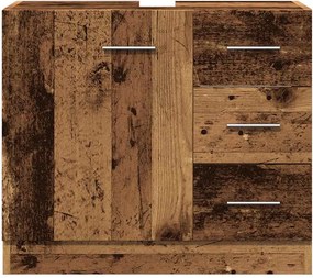 vidaXL Ντουλάπι Νιπτήρα Όψη Παλαιού Ξύλου 63x30x54 εκ. Επεξ. Ξύλο