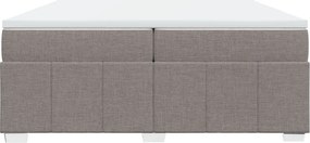 vidaXL Κρεβάτι Boxspring με Στρώμα Taupe 200x200 εκ. Υφασμάτινο
