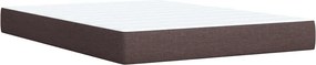 vidaXL Κρεβάτι Boxspring με Στρώμα Σκούρο Καφέ 140x190 εκ. Υφασμάτινο