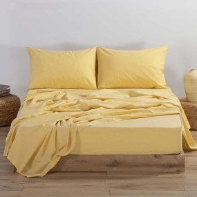 Σεντόνι Υπέρδιπλο Επίπεδο (240x270) Nef-Nef Homeware Basic Κίτρινο