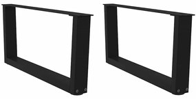 Πόδια Τραπεζιού Σαλονιού Σχήματος V 2 τεμ. Μαύρο 70x(30-31,3) εκ. Ατσάλι