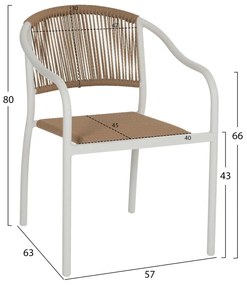 ΠΟΛΥΘΡΟΝΑ ΑΛΟΥΜΙΝΙΟΥ ΛΕΥΚΟ ΜΕ PE RATTAN WICKER HM5856.01 57x63x80Yεκ.