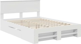 vidaXL Σκελετός Κρεβατιού Λευκό 140 x 200 cm Επεξεργασμένο Ξύλο