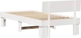 vidaXL Σκελετός Κρεβατιού Λευκό 90 x 190 cm Στερεά ξυλεία πεύκου