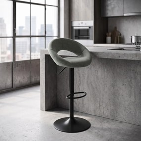 ΚΑΡΈΚΛΕΣ &amp; ΠΟΛΥΘΡΌΝΕΣ SASHA CED/BLK ADJ BAR STOOL ATMOSPHERA 207338B