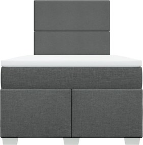 vidaXL Κρεβάτι Boxspring με Στρώμα Σκούρο Γκρι 120x190 εκ Υφασμάτινο