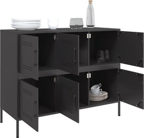 vidaXL Ντουλάπι Μαύρο 100,5x39x79 εκ. από Χάλυβα
