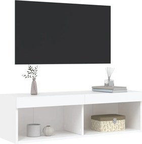 vidaXL Έπιπλο Τηλεόρασης με LED Λευκό 100x30x30 εκ.