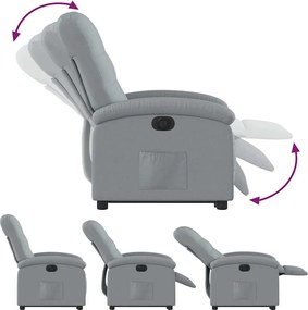 vidaXL Πολυθρόνα Ηλεκ. Ανακλινόμενη Ανύψωση Αν. Γκρι Υφασμάτινη