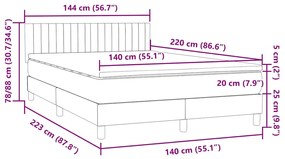 Box Spring κρεβάτι με στρώμα ροζ 140x220 cm Βελούδινο - Ροζ