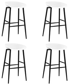 Καρέκλες Μπαρ 4 τεμ. Λευκές - Λευκό