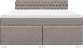 vidaXL Κρεβάτι Boxspring με Στρώμα Taupe 180x200 εκ. Υφασμάτινο