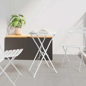vidaXL Τραπέζι Bistro Λευκό Ø 50 x 71 εκ. Ατσάλι με Πούδρα