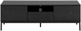 Τραπέζι Tv Oakland 341, Μαύρο, Γκρι δρυς, Ο αριθμός των θυρών: 2, Αριθμός συρταριών: 1, 140x45x40cm, 30 kg | Epipla1.gr