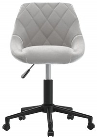 vidaXL Καρέκλα Γραφείου Περιστρεφόμενη Ανοιχτό Γκρι Βελούδινη